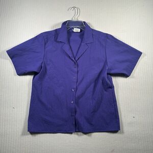 D.K. Gold Donnkenny Women’s Blouse Size 14 Purple Short Sleeve
